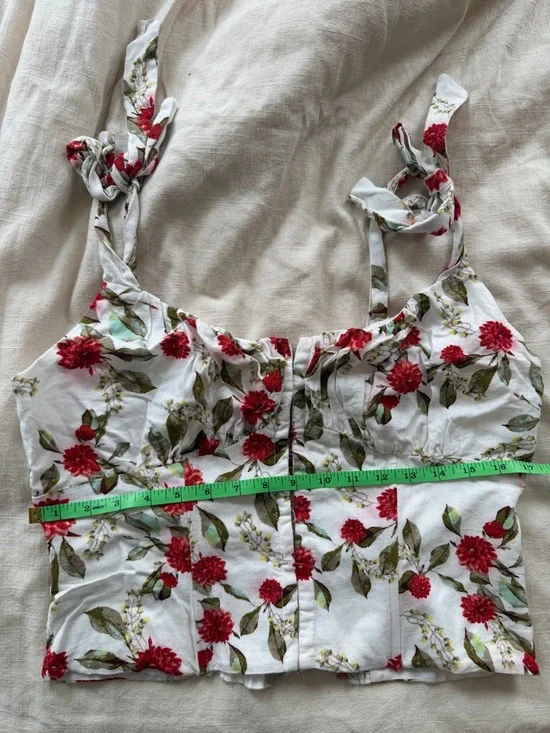 Anthropologie Eri + Ali Wildflower Cropped Tank Top Size Large - Picture 10 of 13